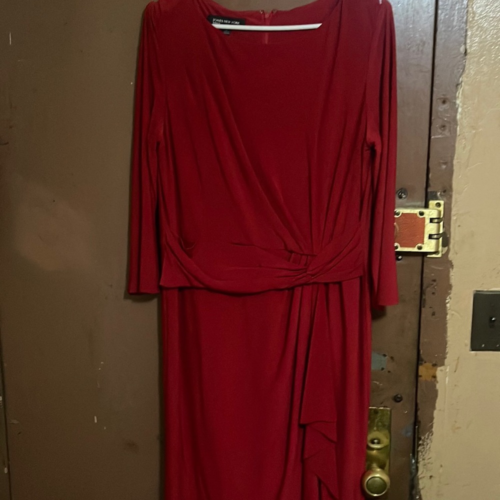 Red wrap dress